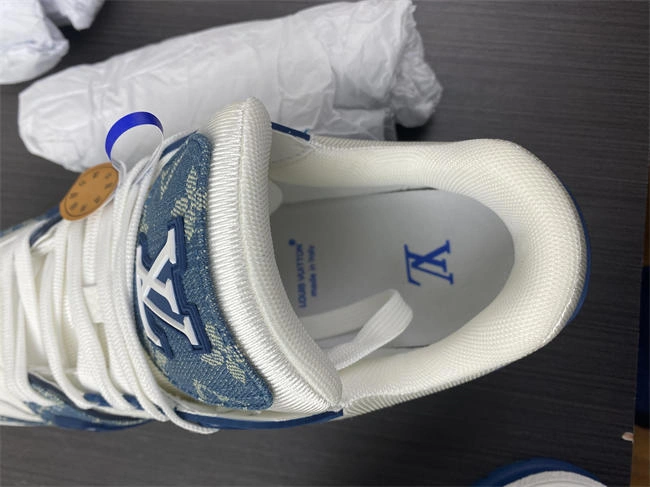 Luis Vitton LV Trainer Monogram Denim White Blue 1A9JGN GoodFit 1641