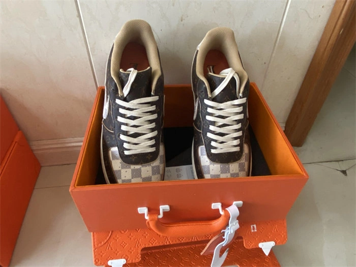 EasyCare Nike Air Force 1 Low LV Monogram Brown Damier Azur 5160